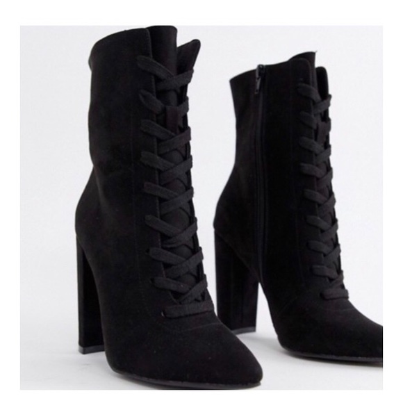 ASOS Shoes - ASOS • “ELICIA” Black Lace-up Heeled Booties